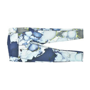 Under Armour Women's XL HeatGear Blue Abstract Marble Print Fitted Crop Leggings